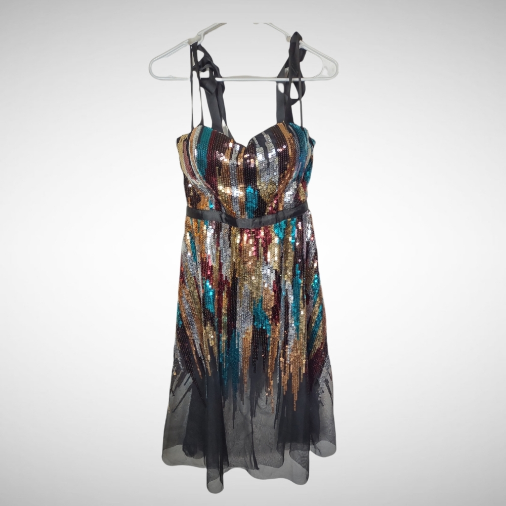 Love & Lemons sequin tie shoulder party dress LG